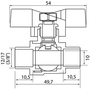 Vannes à sphère nf vanne à sphère nf mm12x17 manette papillon 1 pièce(s) - ayorVendu parscrewfix
