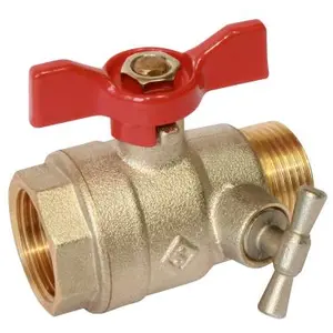 SOMATHERM Vanne à sphère à purge manette papillon MF 20/27 - 3/4" Pronorm