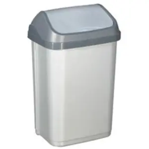 Comparateur de prix : Aluminium et plastique Poubelle couvercle basculant - 25 L