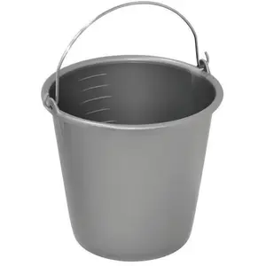 Comparateur de prix : ALUMINIUM ET PLASTIQUE Seau de ménage avec anse en métal - 8 L - gris