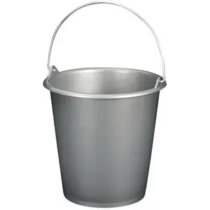 Comparateur de prix : ALUMINIUM ET PLASTIQUE Seau de ménage avec anse en métal - 5 L - gris