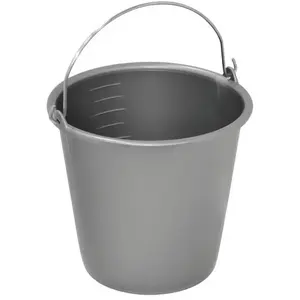 Comparateur de prix : ALUMINIUM ET PLASTIQUE Seau de ménage avec anse en métal - 12 L - gris