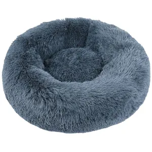 Couchage Chien - Wouapy Corbeille ronde moelleuse Gris - Ø 70 cm pas cher