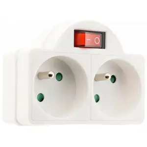 ZENITECH BIPLITE 16A + interrupteur façade Blanc pas cher