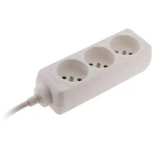 Zenitech Bloc 3 prises 16A -cordon ho5vvf - 3G1 en 1 mètre - Blanc NF pas cher