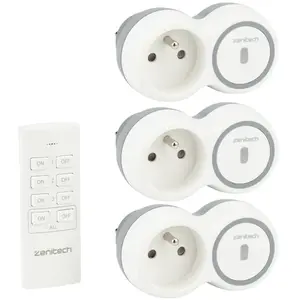 Zenitech Pack 3 prises + télécommande pas cher