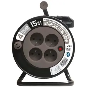 Comparateur de prix : ZENITECH Enrouleur électrique 3G 15m + 4 prises T - taupe