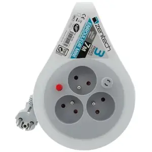 GEB ZENITECH Mini enrouleur couleur 16A 2P+T 3 prises 7 m - Gris pas cher
