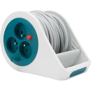Zenitech Mini enrouleur design 3 prises 7m bleu - Zenitech