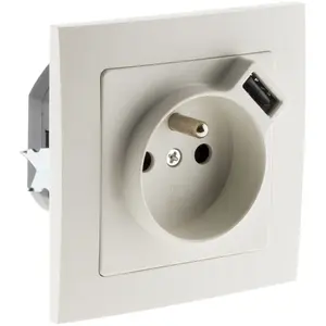 NO NAME DIWONE Prise DIWONE 2P+T 16A Encastrable Équipée d'une Prise USB 2,1A pas cher
