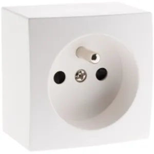 Comparateur de prix : Prise 16A 2P+T simple en saillie blanc - gamme Presto - Zenitech