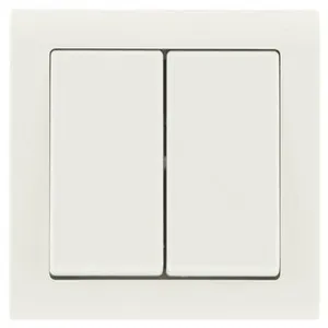 Comparateur de prix : Zenitech Double interrupteur va-et-vient saillie complet Besto, blanc