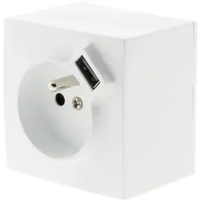 Comparateur de prix : Zenitech - Prise 2P+T + USB 2.4A en saillie blanc RAL 9010 - Bel'Vue