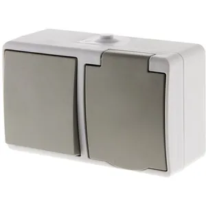 Comparateur de prix : Nano2 Mixte Va-et-Vient NANO² avec Prise 2P+T Horizontale Mini IP54 Gris Clair