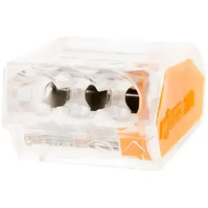Mini borne S2273 avec 3 entrées et conducteurs 2,5mm² - Wago pas cher