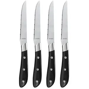 Amefa Couzon Couzon - Achille Noir - Coffret 4 Couteaux Steak - Noir