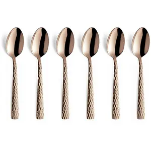 Ivy - Service 6 cuillères moka expresso Champagne rosé Amefa TU pas cher