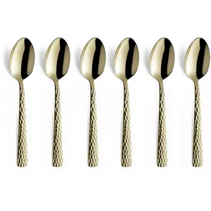 Ivy - Service 6 cuillères moka expresso Champagne mat Amefa TU pas cher