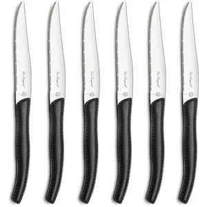 Lou Laguiole - 6 couteaux à steak sky noirs - lame 11 cm T.U pas cher
