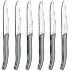 Lou Laguiole - 6 couteaux steak sky gris - 24x6.5x3 cm T.U pas cher