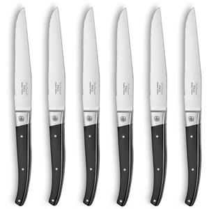 Comparateur de prix : Lou Laguiole - 6 couteaux steak lame dentée pro gris - 23.2 cm T.U