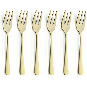 Amefa - 6 fourchettes à gâteaux texas doré mat OS pas cher