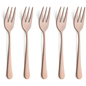 Amefa - 6 fourchettes à gâteaux texas cuivre mat T.U pas cher