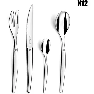 Lou Laguiole - Ménagère jet inox - 48 pièces T.U pas cher