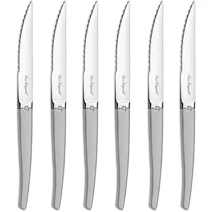 Lou Laguiole - 6 couteaux steak jet sable inox T.U pas cher