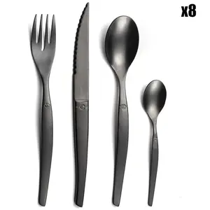 Lou Laguiole - Ménagère jet vintage noire - 32 pièces T.U