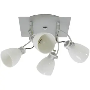 XELUX Plafonnier carré gris satiné 4 lumières spots orientables et inc... pas cher