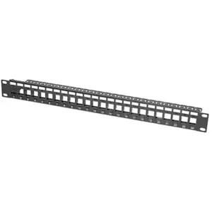 DEXLAN Panneau 1U 24 ports UTP keystone avec support cables