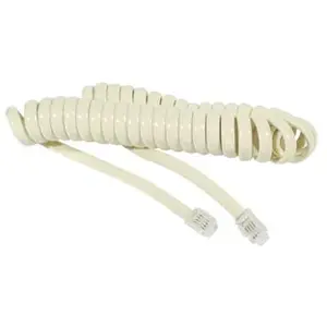 Comparateur de prix : CUC Câble téléphone spirale ivoire 2m - Ivoire - Câble de téléphone - 2 mètres - RJ11