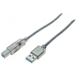 Comparateur de prix : Dexlan Cordon usb 2.0 type a / b transparent - 3,0 m (532425) - Exertis Connect