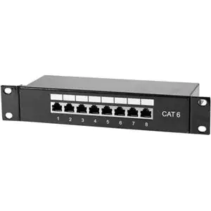 Comparateur de prix : Panneau de brassage cat6 8 ports 10pouces noir