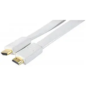 Comparateur de prix : DEXLAN Cordon HDMI male haute vitesse plat blanc 5 mètres