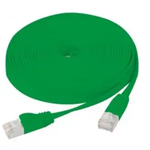 Comparateur de prix : Fröhlich + walter Cordon RJ45 plat categorie 6 U/FTP snagless vert - 7,5 m