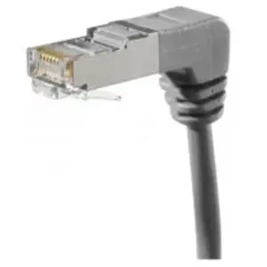 Comparateur de prix : Fröhlich + walter Cordon RJ45 catégorie 6A S/FTP coudé bas gris - 2 m