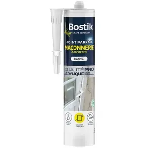 Bostik - mastic acrylique Parfait Maçonnerie et Portes 280ml Couleur: Blanc pas cher