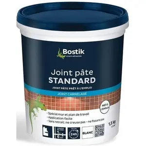 Comparateur de prix : Joint de Carrelage BOSTIK Standard - Pâte Blanc - 1,5 kg - Prêt à l'emploi