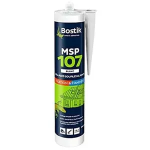 Bostik Mastic MSP 107 Polymère blanc collage et d'étanchéité,supports humides
