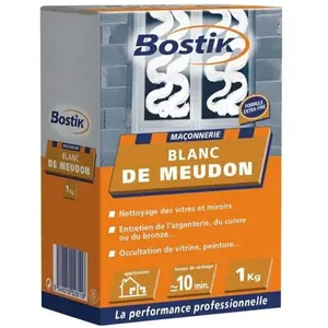 Comparateur de prix : BOSTIK Blanc de Meudon - Naturel- Idéal Pour Argenterie, Vitres et Miroirs - Boîte De 1kg