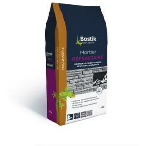 Bostik - Mortier Réfractaire - Mortier Colle Idéal Pour Cheminée Et Barbecue - Gris - Sac de 5 kg pas cher