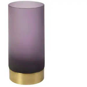 Sia Deco Vase décoratif en verre soufflé violet et or H24 pas cher