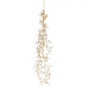Sia Deco Guirlande de racines artificielle effet métallique dorée H82