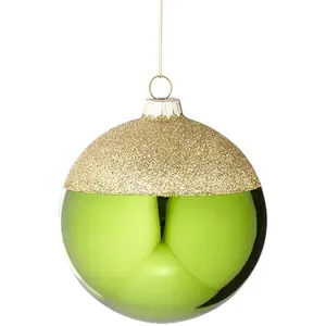 Sia Deco Boule de noël bicolore décorative en verre vert D10