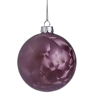 Sia Deco Boule de noël décorative en verre violet D8