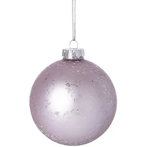 Sia Deco Boule de noël décorative pailletée et mate en verre rose pâle D8