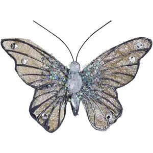 Sia Deco Suspension décorative papillon noir et doré L13 pas cher