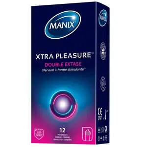 MANIX Xtra pleasure - Préservatifs double extase x12